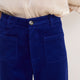 Nina Cotton Velvet Flare Trouser - Maritime Blue