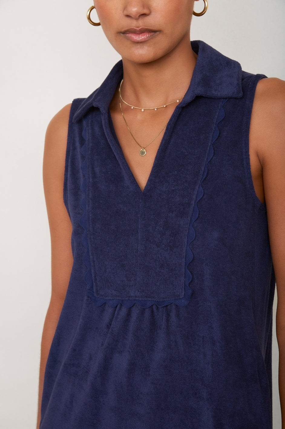 Nina Towelling Dress - Midnight