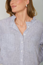 Odile Linen Shirt - Blue Stripe