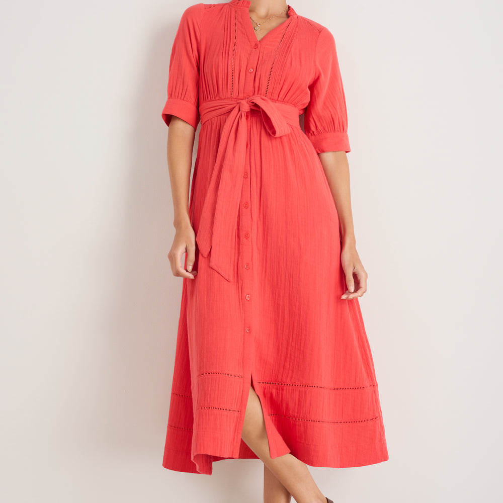 Otti Midi Dress - Guava Red
