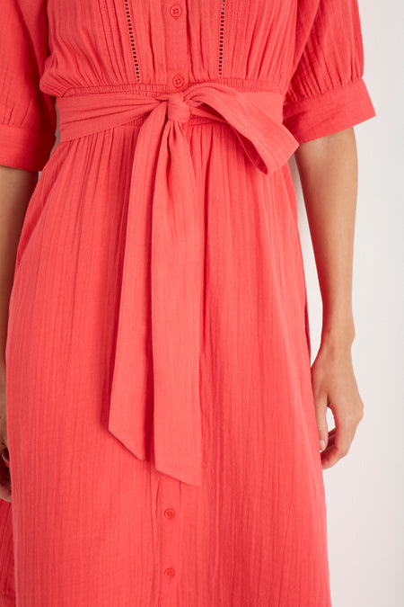 Otti Midi Dress - Guava Red