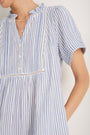 Otti Short Dress - Blue/Ivory Stripe