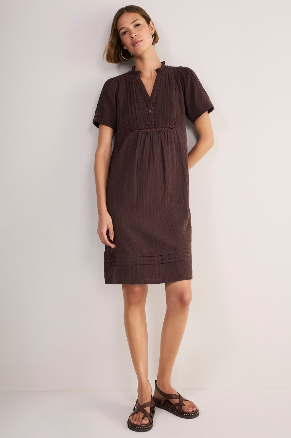 Otti Short Dress - Cocoa