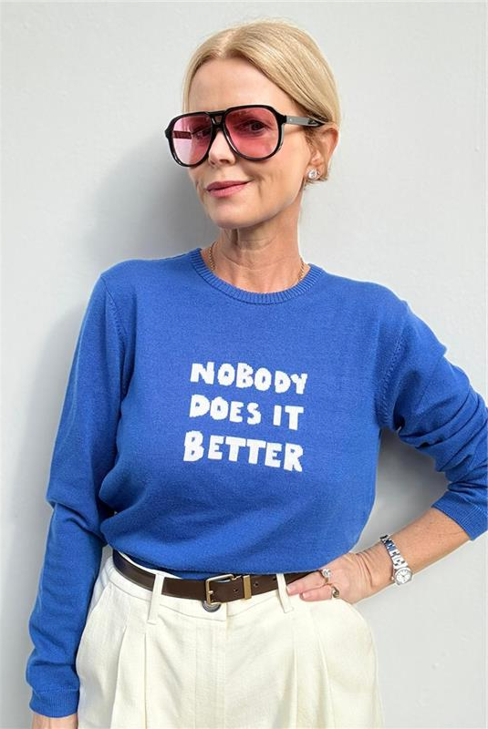 Cath x WYSE Slogan Jumper - Cobalt Blue