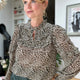 Polly Frill Blouse - Leopard Geo