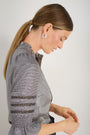 Parker Metallic Blouse - Pewter