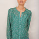 Parker Silk Blend Blouse - Sage Green Floral