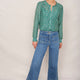 Parker Silk Blend Blouse - Sage Green Floral