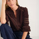 Parker Velour Blouse - Cappuccino