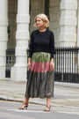 Patsy Silk Blend Lame Skirt - Multi