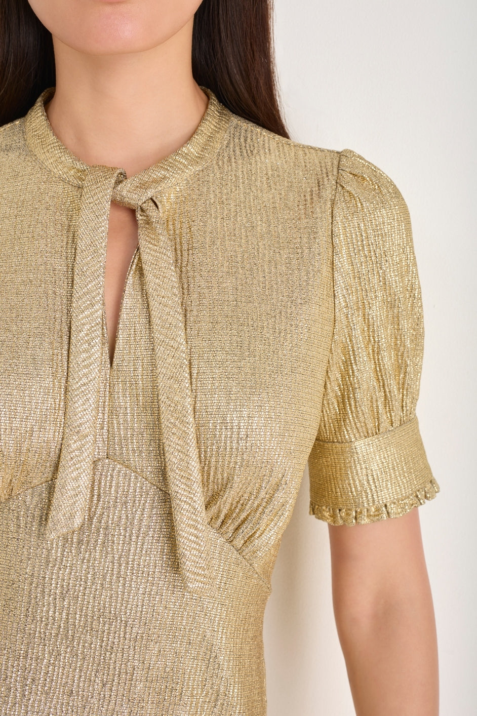 Paulina Dress - Gold Metallic