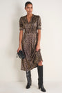 Paulina Dress - Leopard Metallic