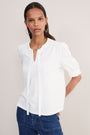 Paulina Jersey Tie Neck T-Shirt - White
