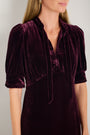 Paulina Silk Velvet Dress - Deep Fig