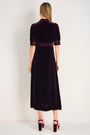 Paulina Silk Velvet Dress - Deep Fig