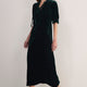 Paulina Silk Velvet Dress - Forest Green