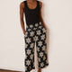 Penelope Linen Trouser - Black/Ecru