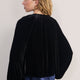 Penelope Silk Velvet Puffball Jacket - Black