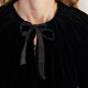 Penelope Silk Velvet Puffball Jacket - Black