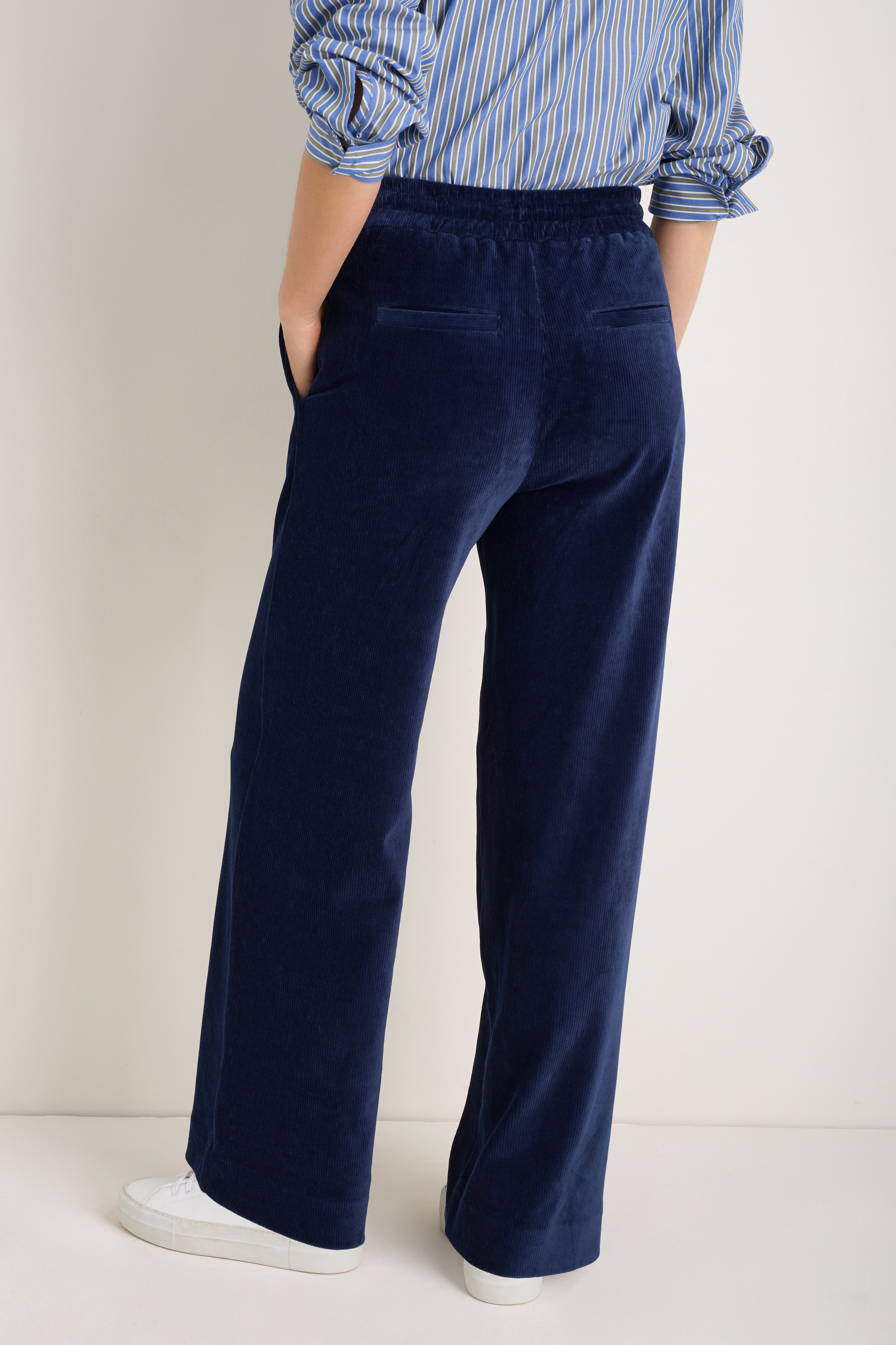 Penny Cord Velour Trouser - Midnight