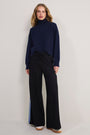 Penny Ponte Palazzo Trouser - Black