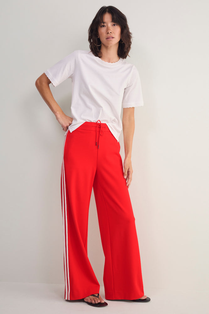 Penny Ponte Trouser - Red/Ivory