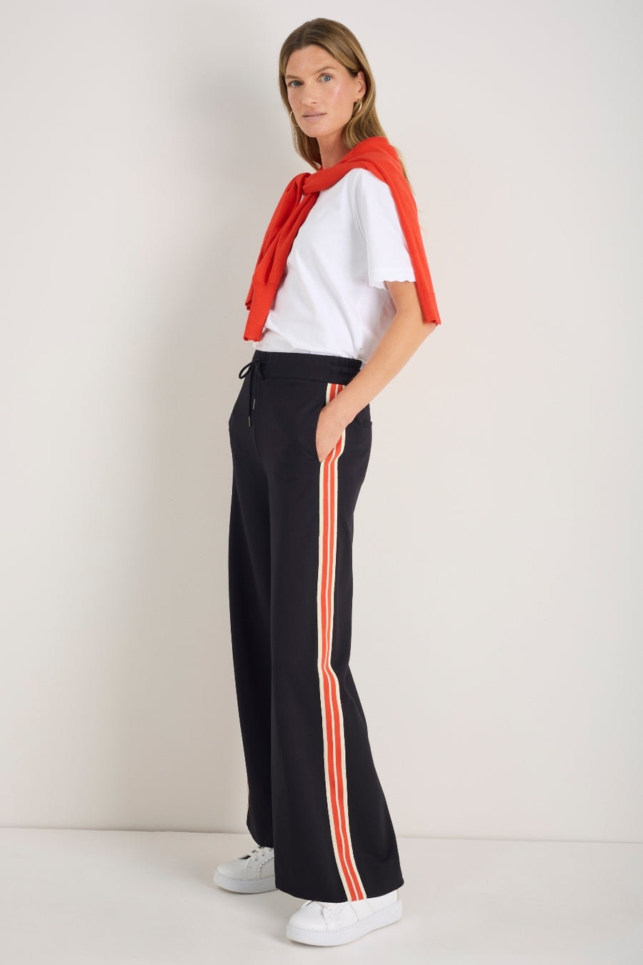 Penny Ponte Trouser - Black/Red