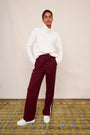 Penny Ponte Wide Leg Trouser - Plum