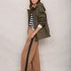 Penny Ponte Wide Leg Trouser - Sand/Moss Green Midnight Stripe