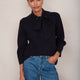 Petra Merino Tie Neck Jumper - Midnight