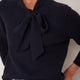 Petra Merino Tie Neck Jumper - Midnight