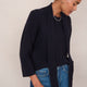 Petra Merino Tie Neck Jumper - Midnight