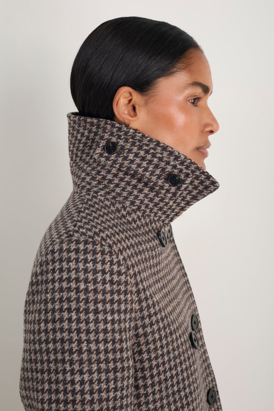 Philippa Pea Coat - Dogtooth