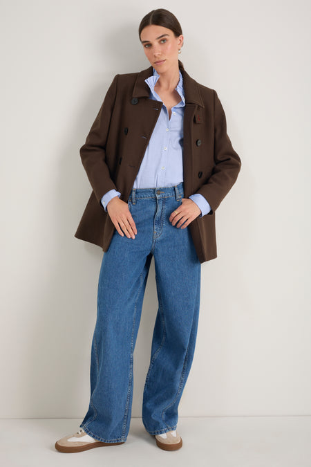 Philippa Pea Coat - Cocoa