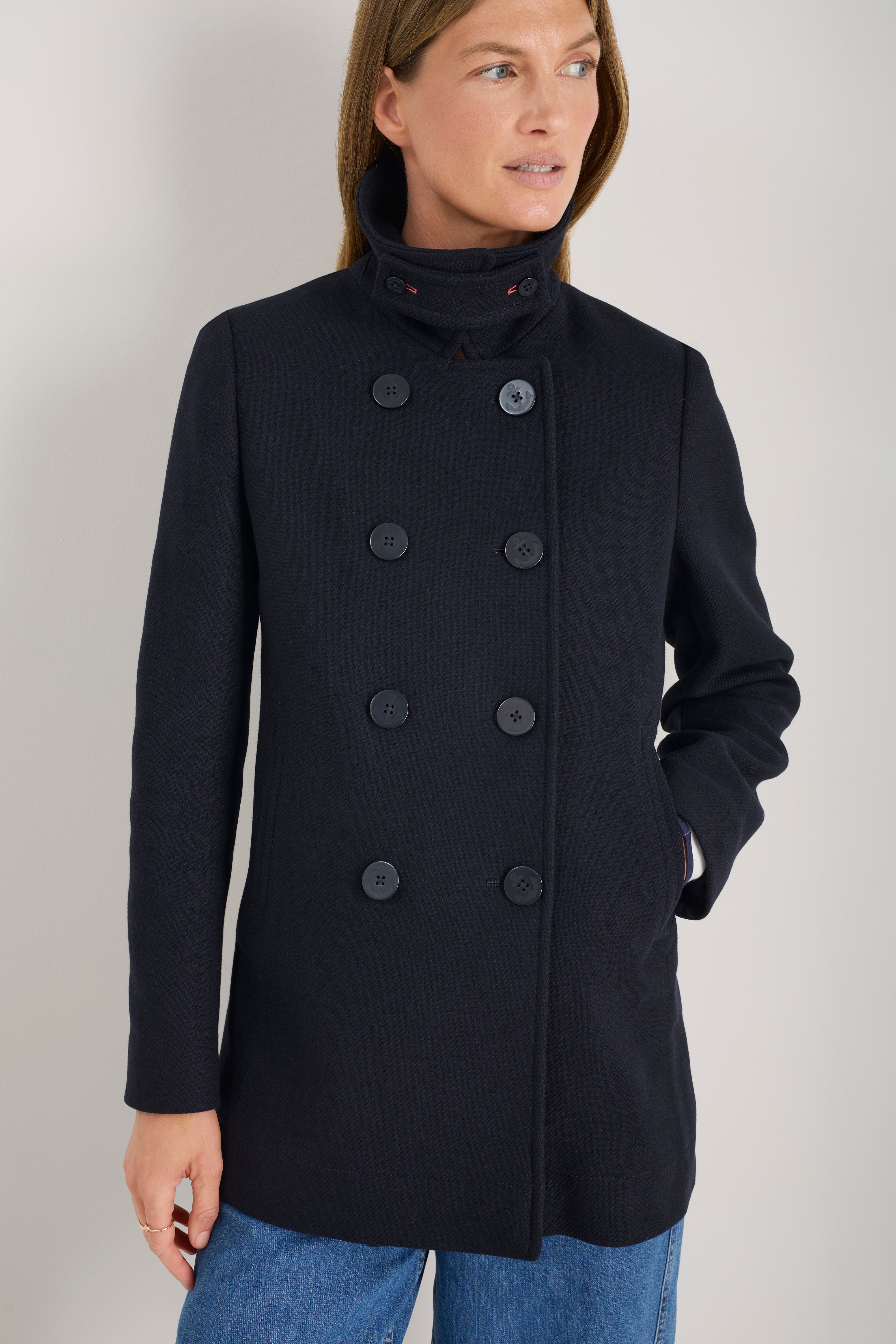 Philippa Pea Coat - Dark Midnight