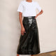 Remi Faux Leather Skirt - Black Crackle