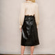 Remi Faux Leather Skirt - Black Crackle