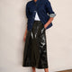 Remi Faux Leather Skirt - Black Crackle