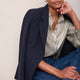 Raya Metallic Frill Neck Top - Champagne