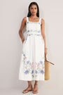 Reina Dress - Ivory Embroidered