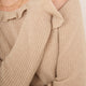 Renee Cashmere Ruffle Neck Jumper - Oat Sparkle