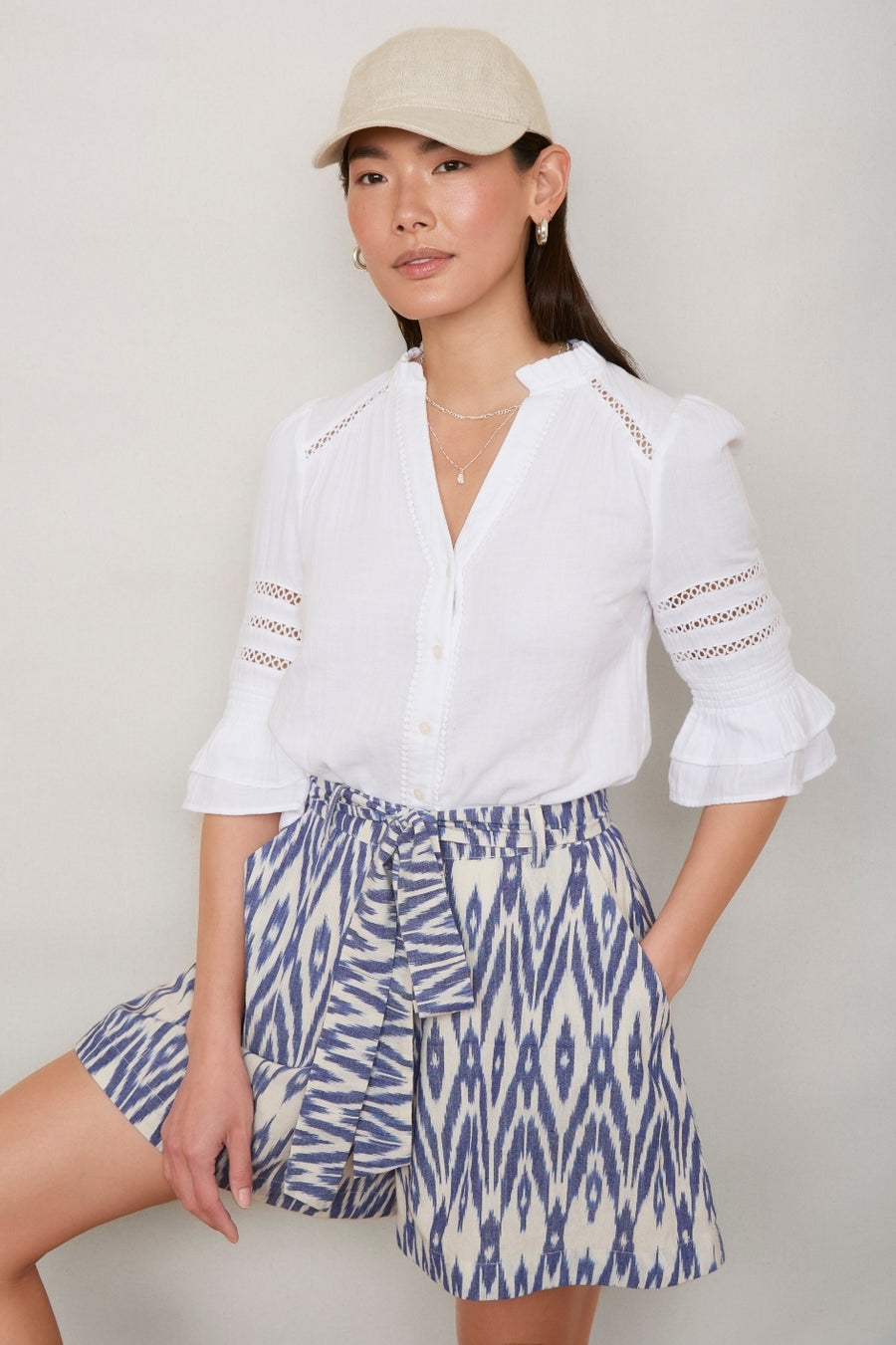 Rhiane Short - Blue Ikat