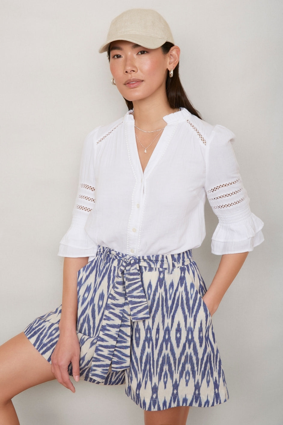 Rhiane Short - Blue Ikat