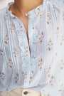 Riley Blouse - Blue/Ivory Stripe Floral