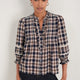 Riley Blouse - Tan/Midnight Check