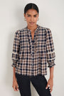 Riley Blouse - Tan/Midnight Check