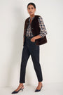 Riley Blouse - Tan/Midnight Check