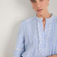 Riley Blouse - Blue/Ivory Stripe