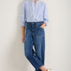 Riley Blouse - Blue/Ivory Stripe