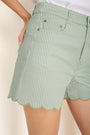Ruby Scallop Short - Sage Green/Ivory Stripe